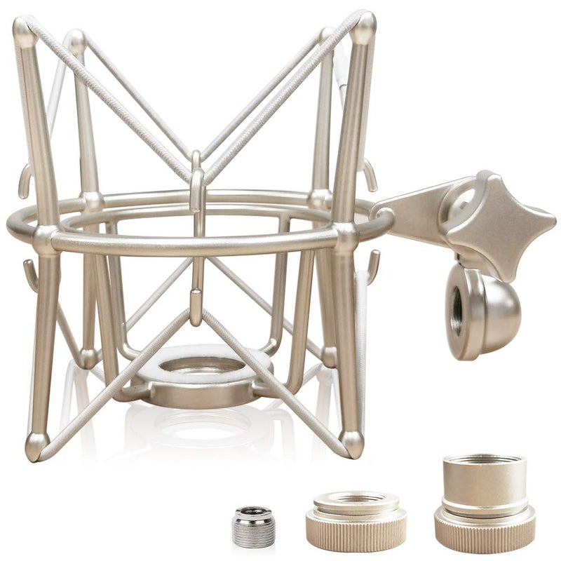 Boseen Spider Microphone Shock Mount Mic Holder - Anti Vibration Metal Spider Shockmount Compatible with Neumann U47 U67 U87 TLM102 TLM103 TLM107 M147 M149 Senheiser MK4 MK8 Condenser Microphones - Image 1